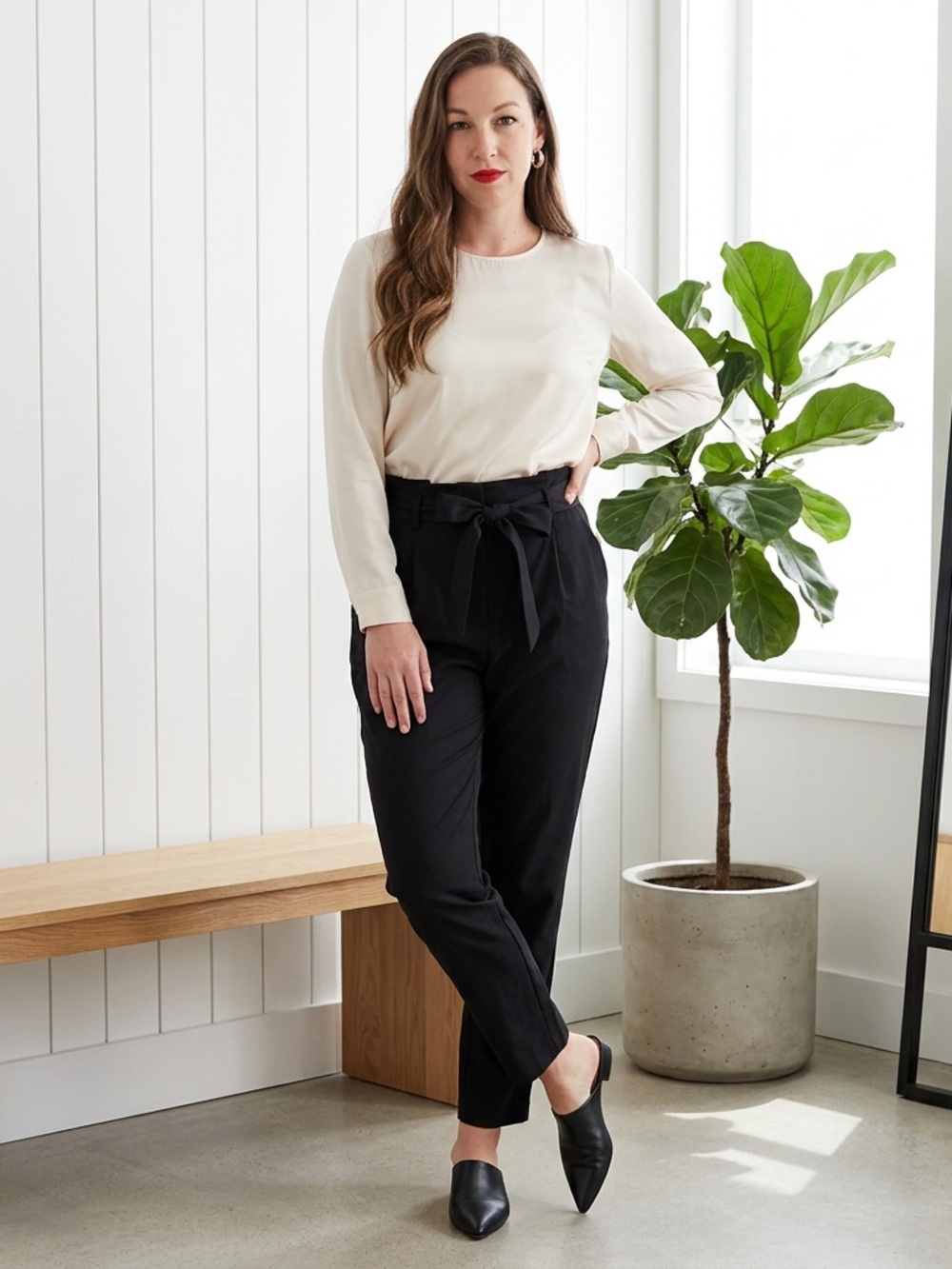💥 H&M Black High Waist Paperbag Trousers Size 12 | Dark Academia